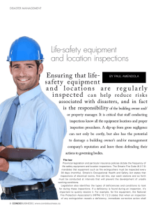 Life-safety equipment and location inspections