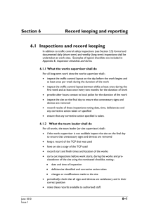 Traffic control at work sites - Section 6 Record keeping and reporting