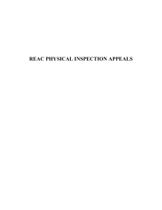 REAC PHYSICAL INSPECTION APPEALS