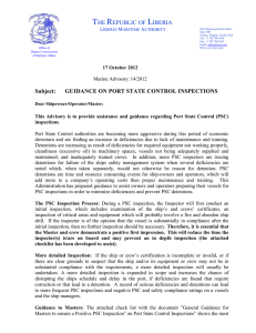 Guidance on Port State Control Inspections