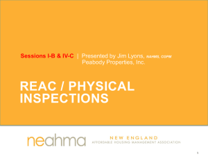 REAC / PHYSICAL INSPECTIONS