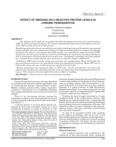 effect of smoking on c-reactive protein levels in chronic periodontitis
