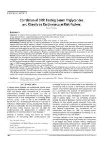 Correlation of CRP, Fasting Serum Triglycerides and Obesity as