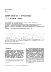 Serum markers of intrahepatic cholangiocarcinoma