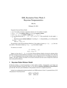 SML Recitation Notes Week 5: Bayesian Nonparametrics