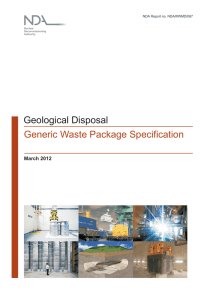 Generic Waste Package Specification