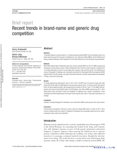 Recent trends in brand-name and generic drug