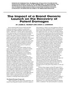The Impact of a Brand Generic Launch on the Recovery of Patent