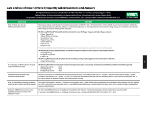 Care and Use of MSA Helmets