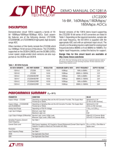 DC1281A-LTC2209 Evaluation Kit Quick Start Guide