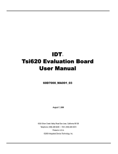 Tsi620 Evaluation Board User Manual