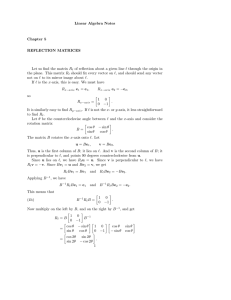 Linear Algebra Notes Chapter 5 REFLECTION MATRICES Let us