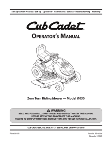 Zero Turn Riding Mower — Model i1050