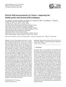 Electric field measurements on Cluster: comparing the double