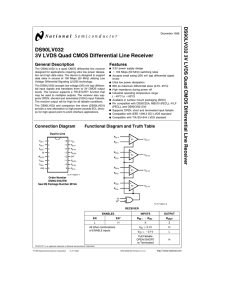 DS90LV032 3V LVDS Quad CMOS Differential Line Receiver