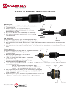 5419 Series Roll, Mandrel and Cage Replacement Instructions