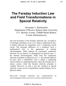 The Faraday Induction Law and Field Transformations in Special