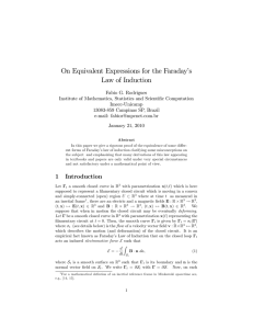 On Equivalent Expressions for the Faraday`s Law of Induction