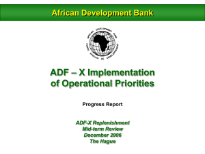 Implementation of operational priorities under ADF-10