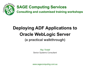 Deploying ADF Applications to Oracle WebLogicServer