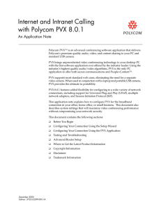 Internet and Intranet Calling with Polycom PVX 8.0.1