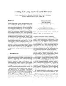 Securing BGP Using External Security Monitors