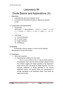 Laboratory #4 Diode Basics and Applications (II)