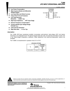 JFET-Input Operational Amplifier - Elektronik