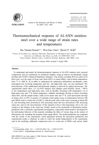 Thermomechanical response of AL-6XN stainless steel over a wide
