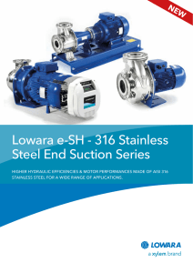 Lowara e-SH - 316 Stainless Steel End Suction Series