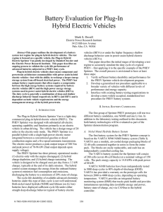 Battery Evaluation for Plug-In Hybrid Electric Vehicles