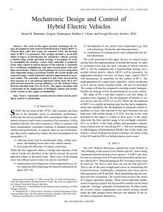 Mechatronic design and control of hybrid electric vehicles