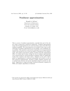 Nonlinear approximation - University of South Carolina
