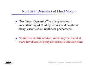 Nonlinear Dynamics of Fluid Motion