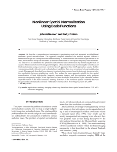 Nonlinear spatial normalization using basis functions