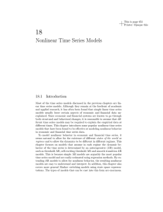 Nonlinear Time Series Models
