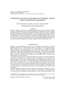 Estimating dynamic equilibrium economies: linear versus nonlinear