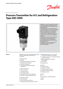 Pressure Transmitter for A/C and Refrigeration