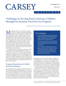 Challenges in serving rural American children through the Summer