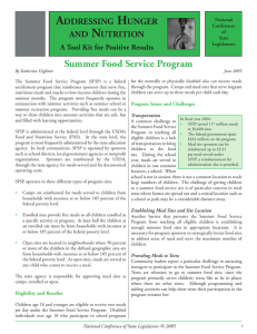 Summer Food Service Program - National Conference of State