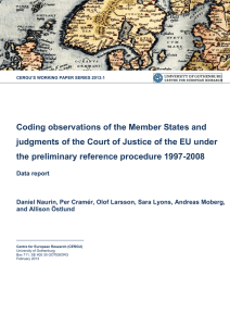 Coding observations of the Member States and judgments