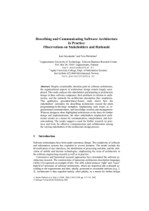 Describing and Communicating Software Architecture in