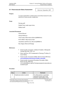 OPHR Neurovascular Status Assessment