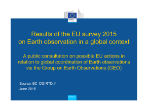 Results of the EU survey 2015 on Earth observation in a global context