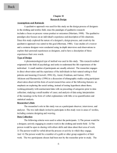 Chapter II Research Design Assumptions and Rationale A