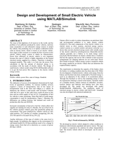 Design and Development of Small Electric Vehicle using MATLAB