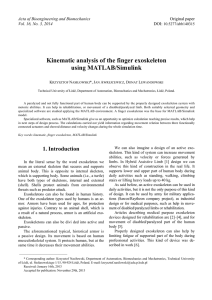 Kinematic analysis of the finger exoskeleton using MATLAB/Simulink