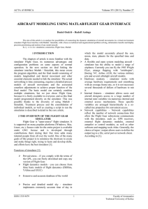 aircraft modeling using matlab/flight gear interface