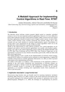 A Matlab® Approach for Implementing Control Algorithms in Real
