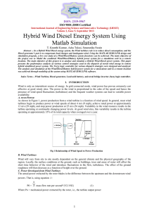 Hybrid Wind Diesel Energy System Using Matlab Simulation